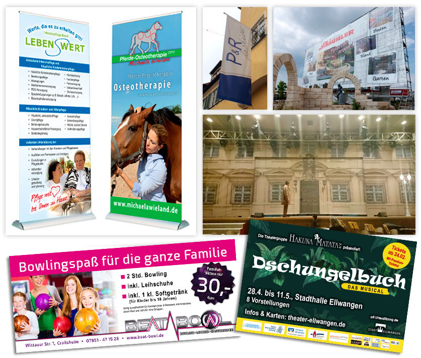Banner, Fahnen, Plakate Gedankensprung Werbung & Design Aalen